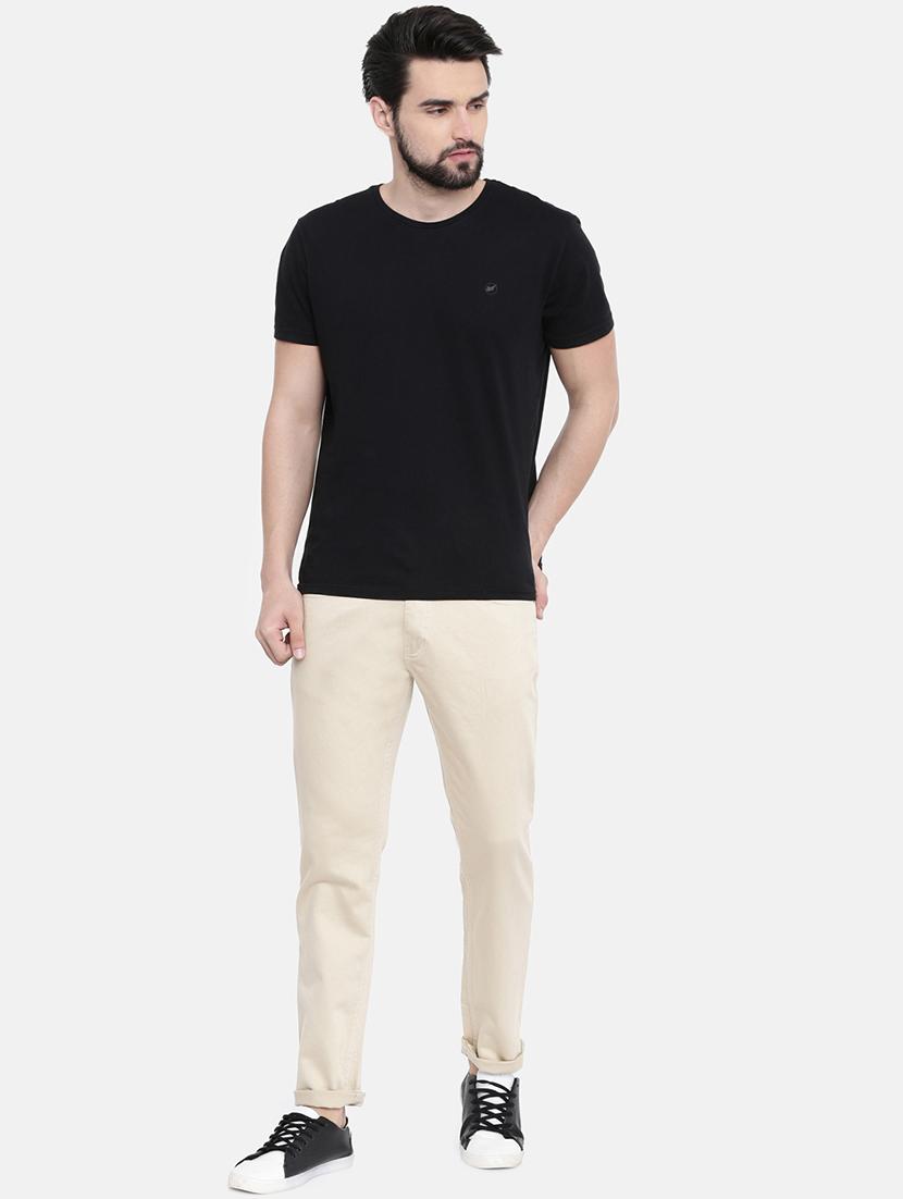 beige solid denim jeans - 16383880 - Standard Image - 3