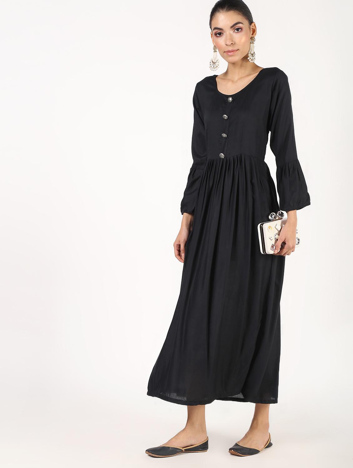 solid flared ethnic dress