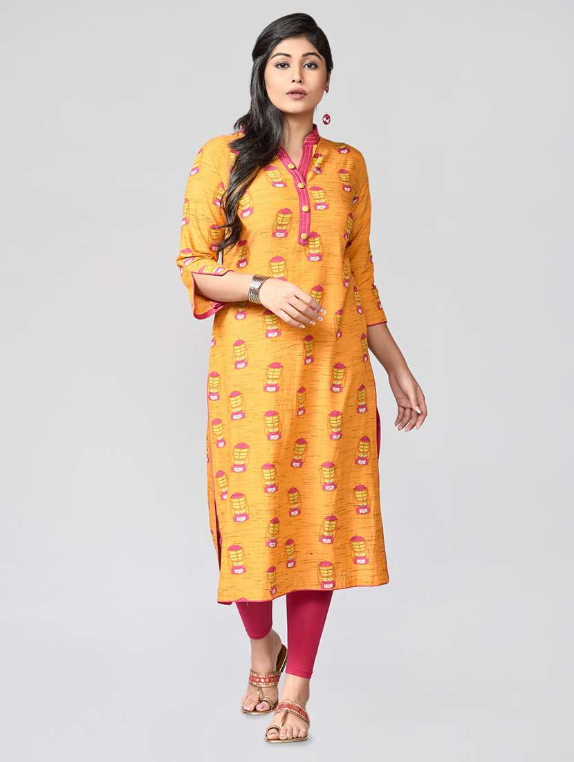 printed straight kurta