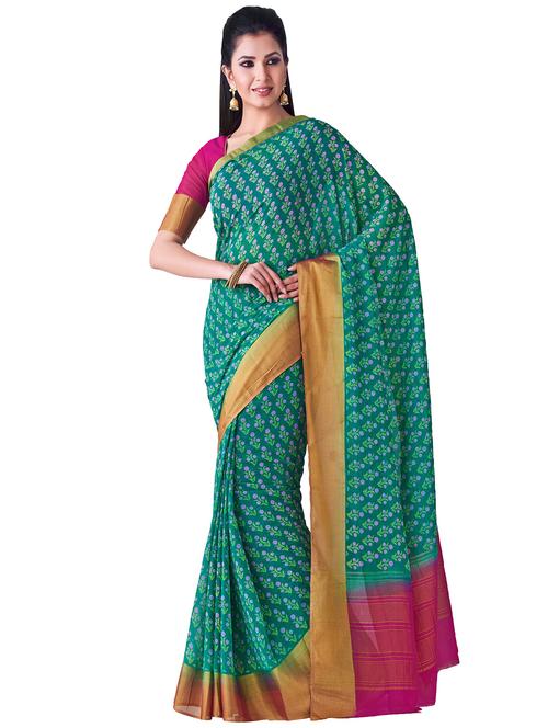 floral zari motif woven saree with blouse - 16386556 -  Standard Image - 0