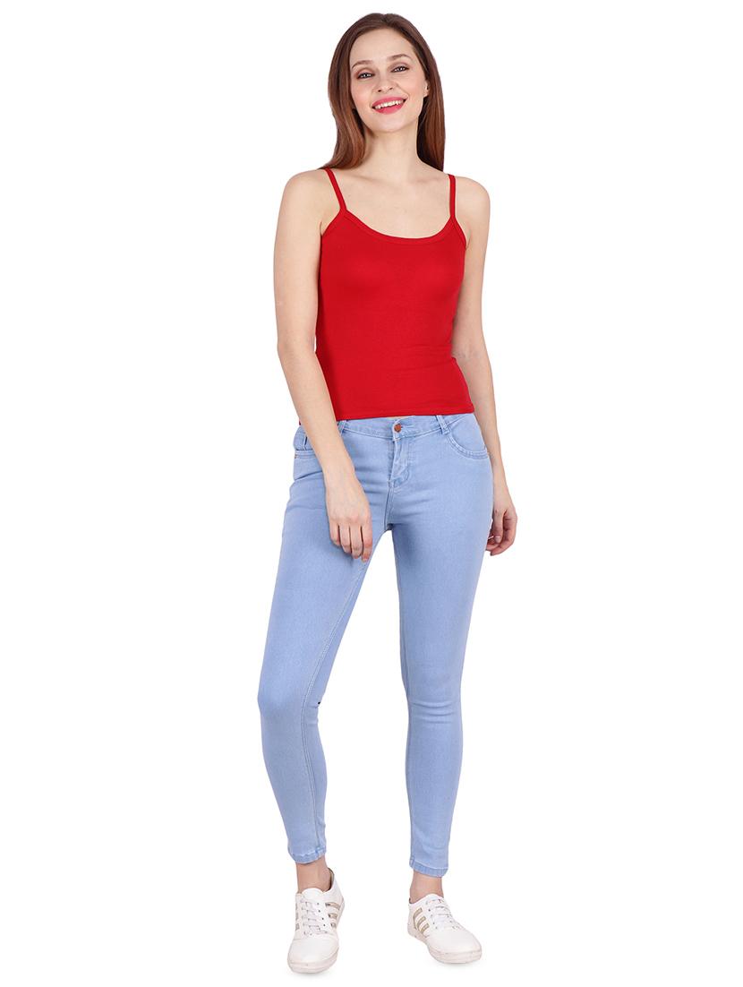 red solid camisole - 16386934 - Standard Image - 3