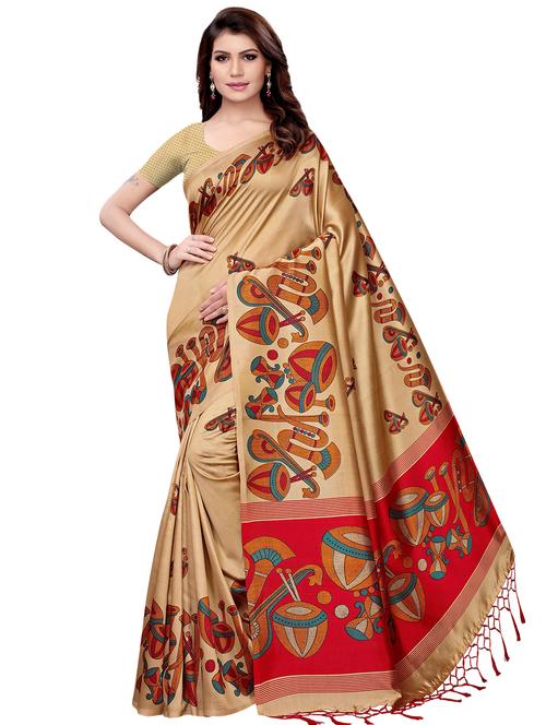 kalamkari printed mysore silk saree with blouse - 16387897 -  Standard Image - 0
