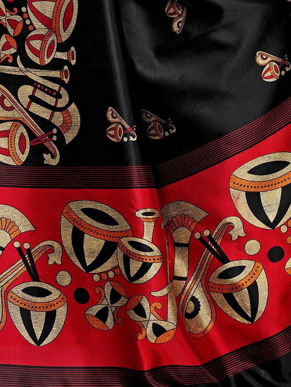kalamkari printed mysore silk saree with blouse - 16387898 - Standard Image - 3
