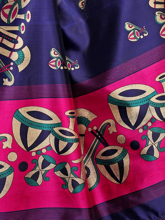kalamkari printed mysore silk saree with blouse - 16387901 - Standard Image - 3