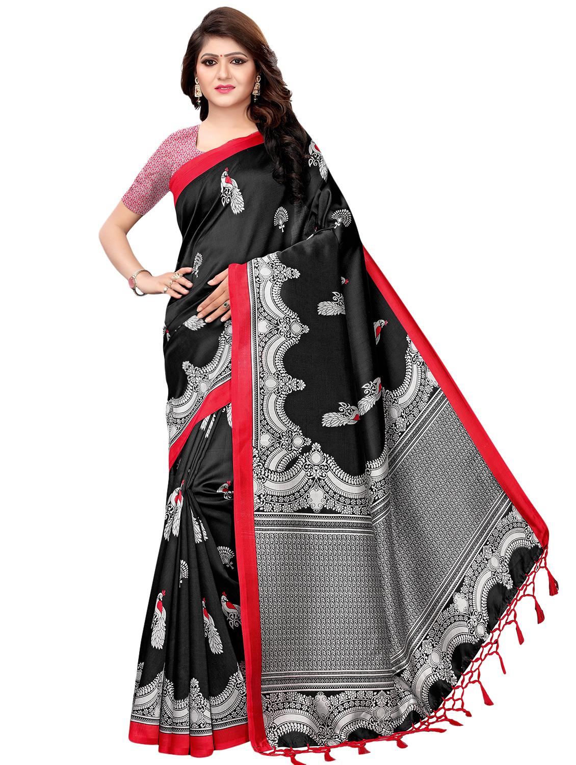 kalamkari printed mysore silk saree with blouse - 16387907 -  Zoom Image - 0