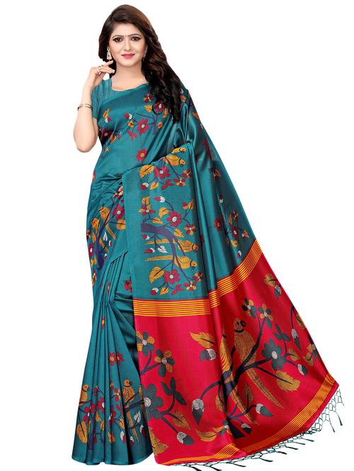 kalamkari printed mysore silk saree with blouse - 16387913 -  Standard Image - 0