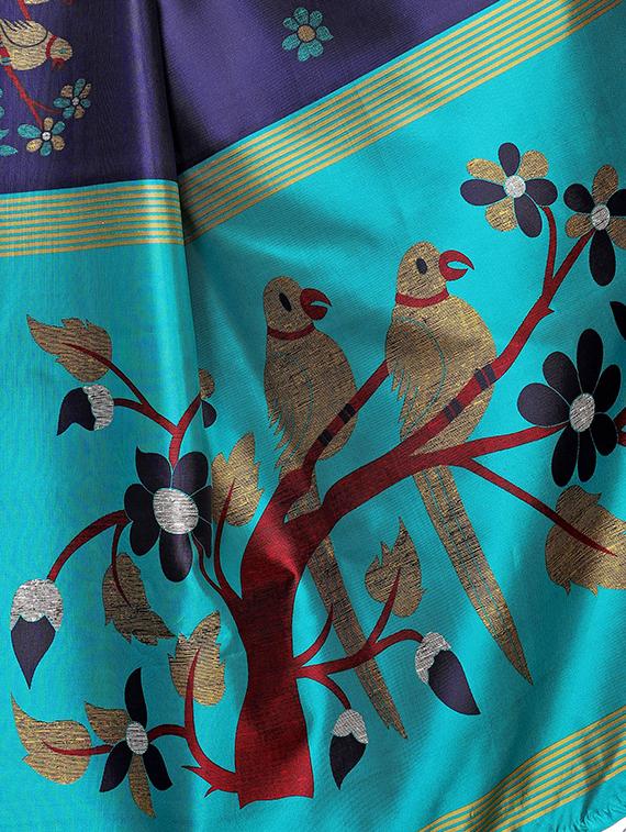 kalamkari printed mysore silk saree with blouse - 16387914 - Standard Image - 3