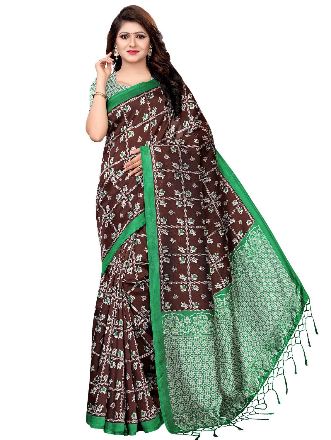kalamkari printed mysore silk saree with blouse - 16387915 -  Zoom Image - 0