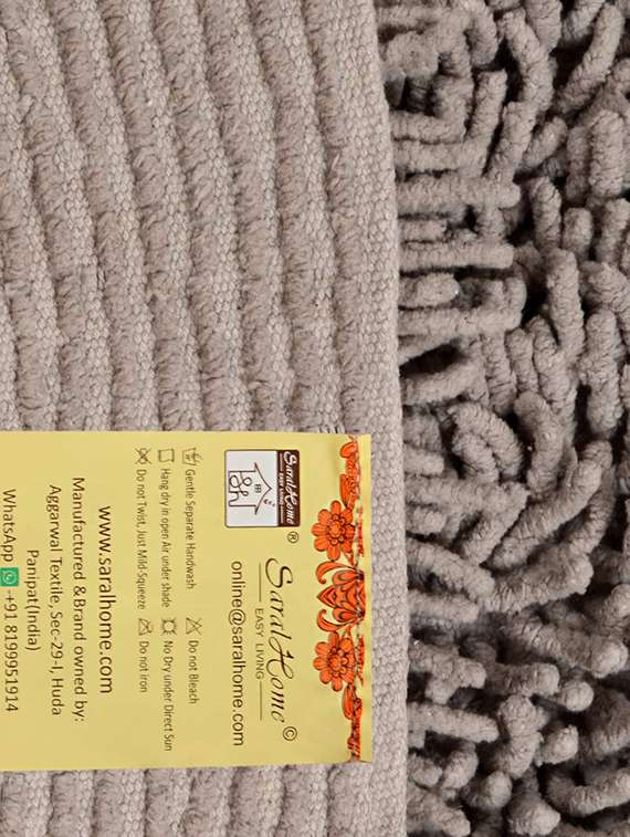saral home brown round shape anti slip cotton saggy bathmat (120 cm) - 16388260 - Standard Image - 3