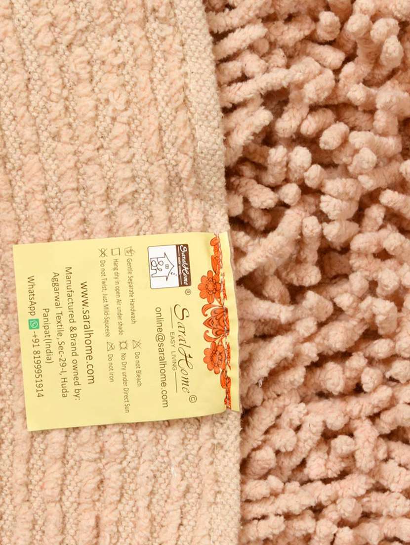 saral home brown round shape anti slip cotton saggy bathmat (120 cm) - 16388261 - Standard Image - 3
