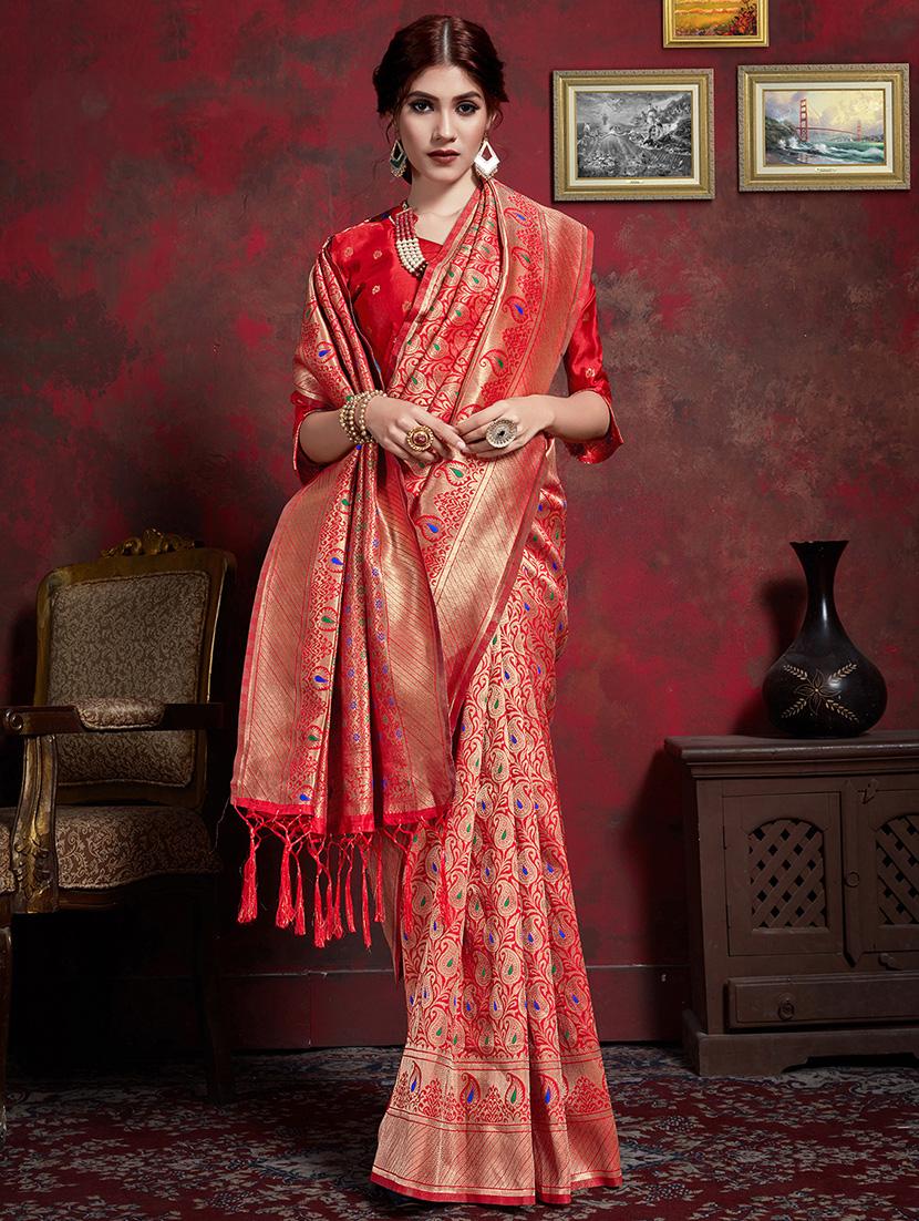 paisley banarasi saree with blouse