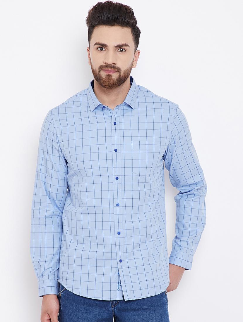 light blue checkered casual shirt - 16396852 - Zoom Image - 0
