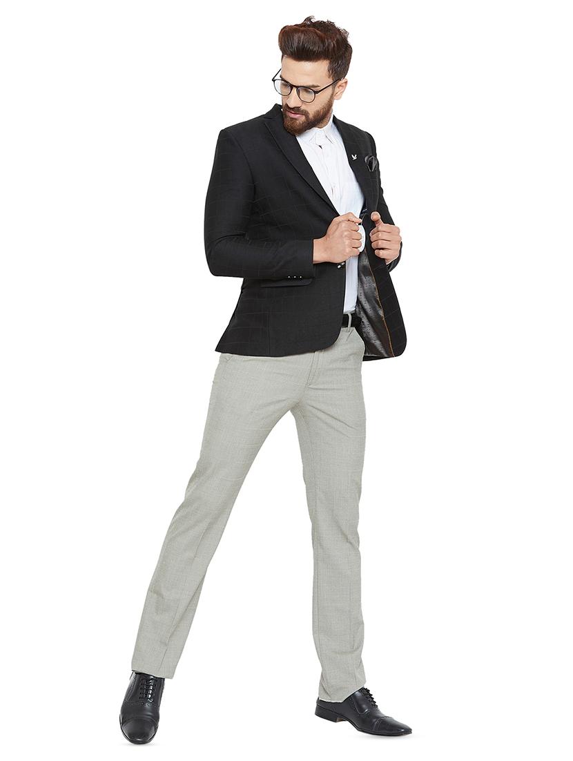 black checkered single breasted formal blazer - 16396897 - Standard Image - 3