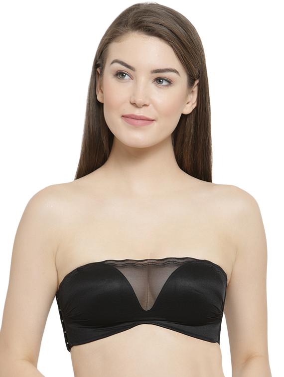 styled back mesh inserted tube bra - 16396943 - Zoom Image - 0