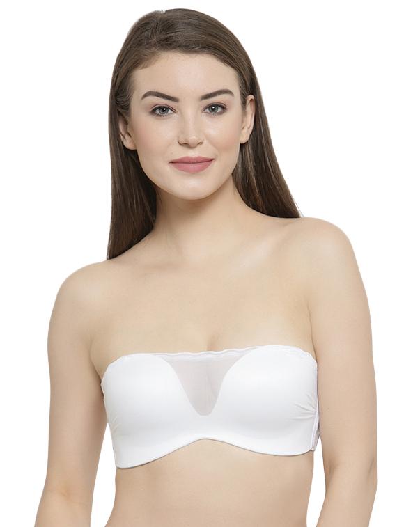 styled back mesh inserted tube bra - 16396945 - Zoom Image - 0