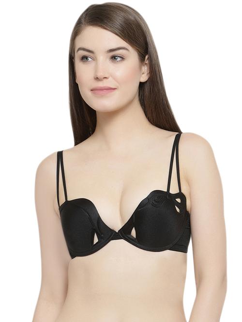 cutout detail solid push up bra - 16396995 - Standard Image - 0