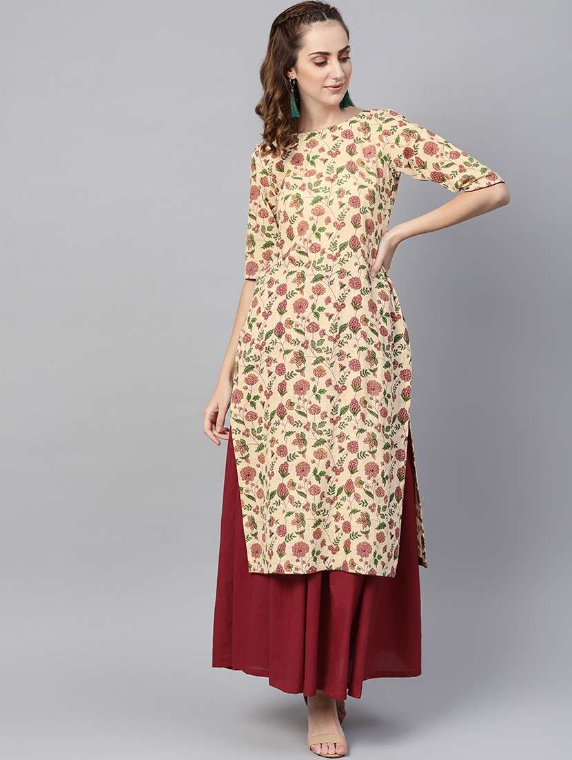 floral printed kurta skirt set