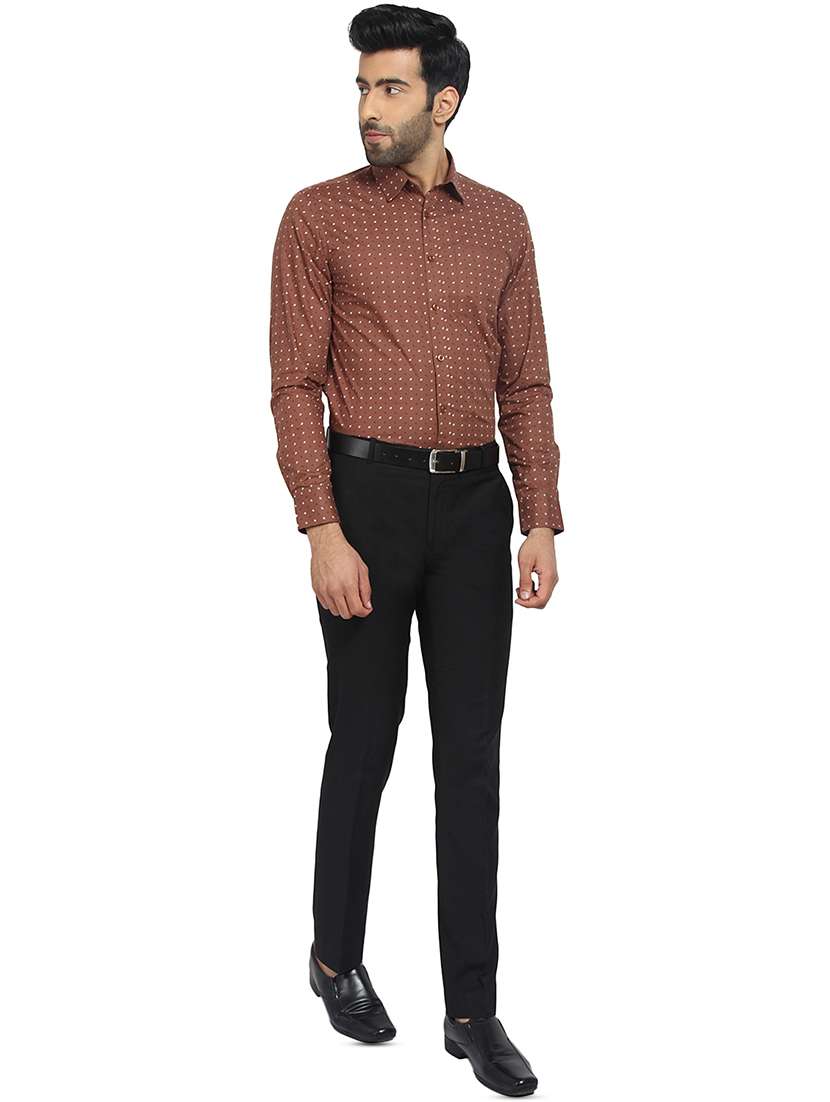 mens micro print casual shirt - 16399600 - Standard Image - 3