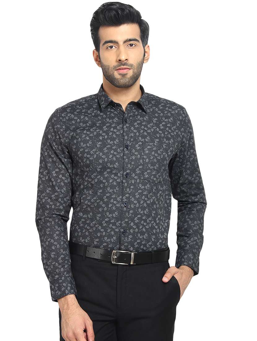 mens leaf print casual shirt