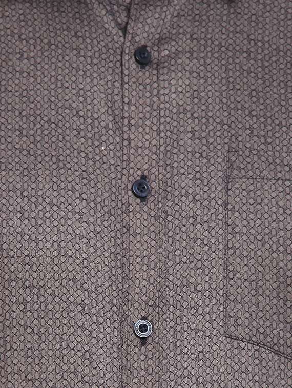 brown cotton formal shirt - 16399644 -  Standard Image - 3