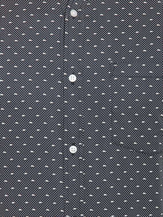 navy blue printed casual shirt - 16399653 -  Standard Image - 3
