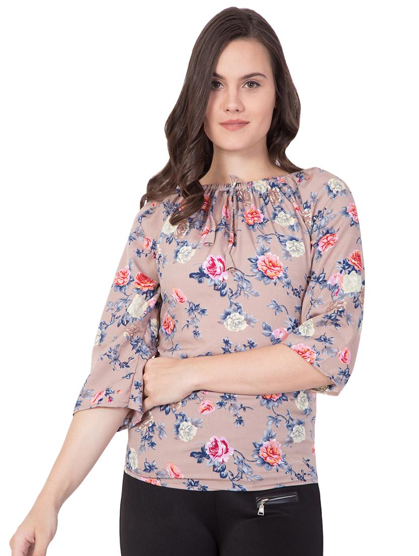 tie up neck floral top - 16401066 - Zoom Image - 0