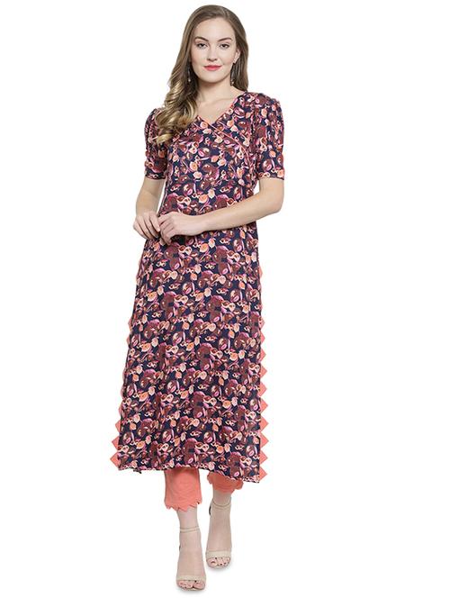 floral printed straight kurta - 16401893 - Standard Image - 0