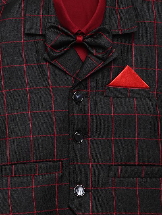 red cotton shirt waist coat - 16403627 - Standard Image - 3