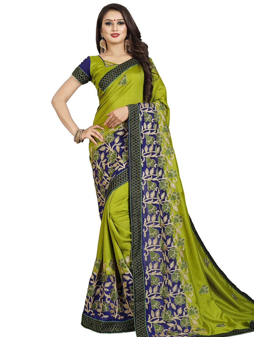 floral embroidered saree with blouse - 16404332 -  Zoom Image - 0