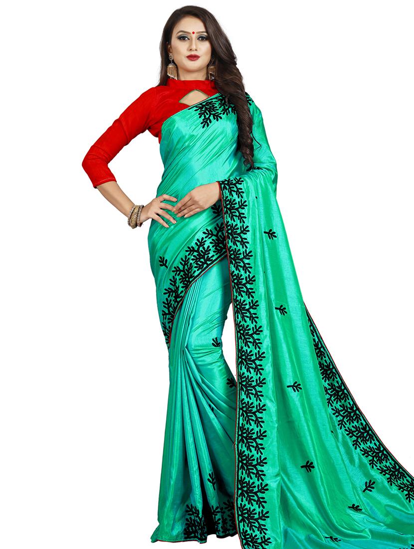 contrast dori embroidered saree with blouse - 16404338 - Zoom Image - 0