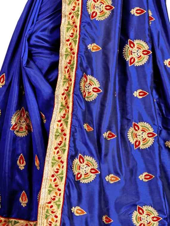 lace border embroidered saree with blouse - 16404341 - Standard Image - 3
