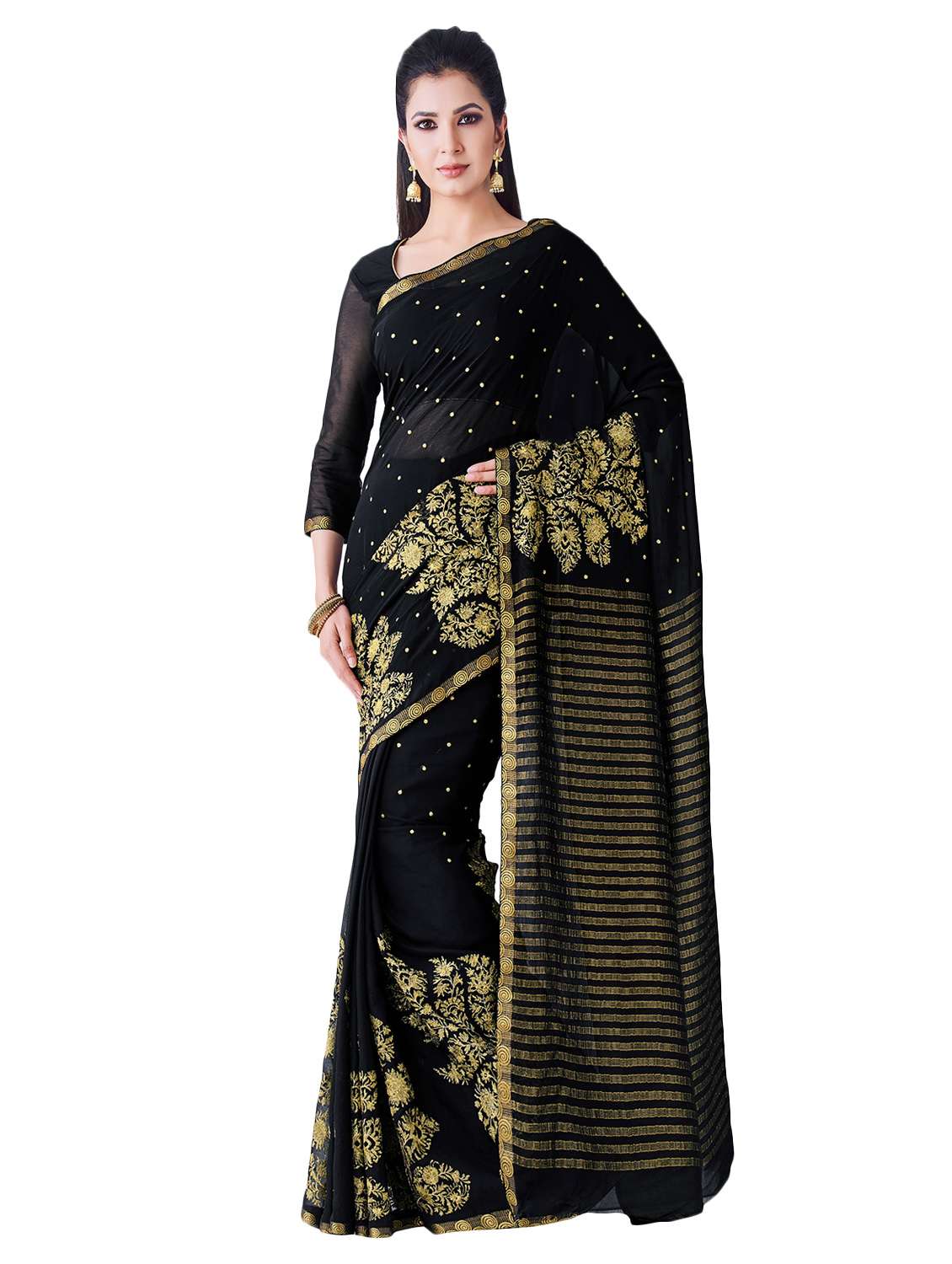 embroidered banarasi saree
