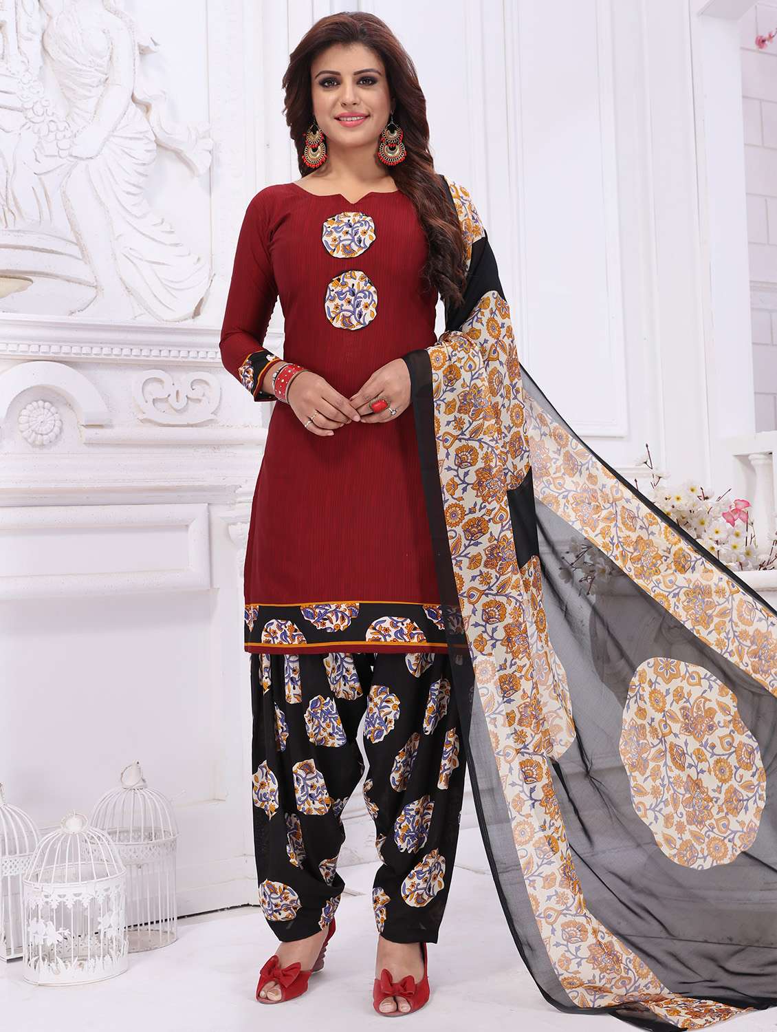 Buy online Floral Printed Unstitched Patiyala Suit from Suits & Dress  material for Women by Sai Designs for 499 at 62% off | 2026 Limeroad.com