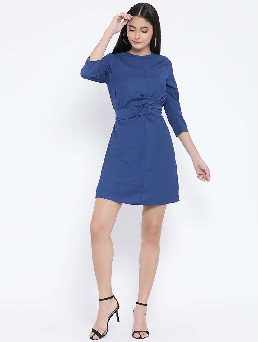 tie knot twist detail sheath dress - 16406947 - Standard Image - 3