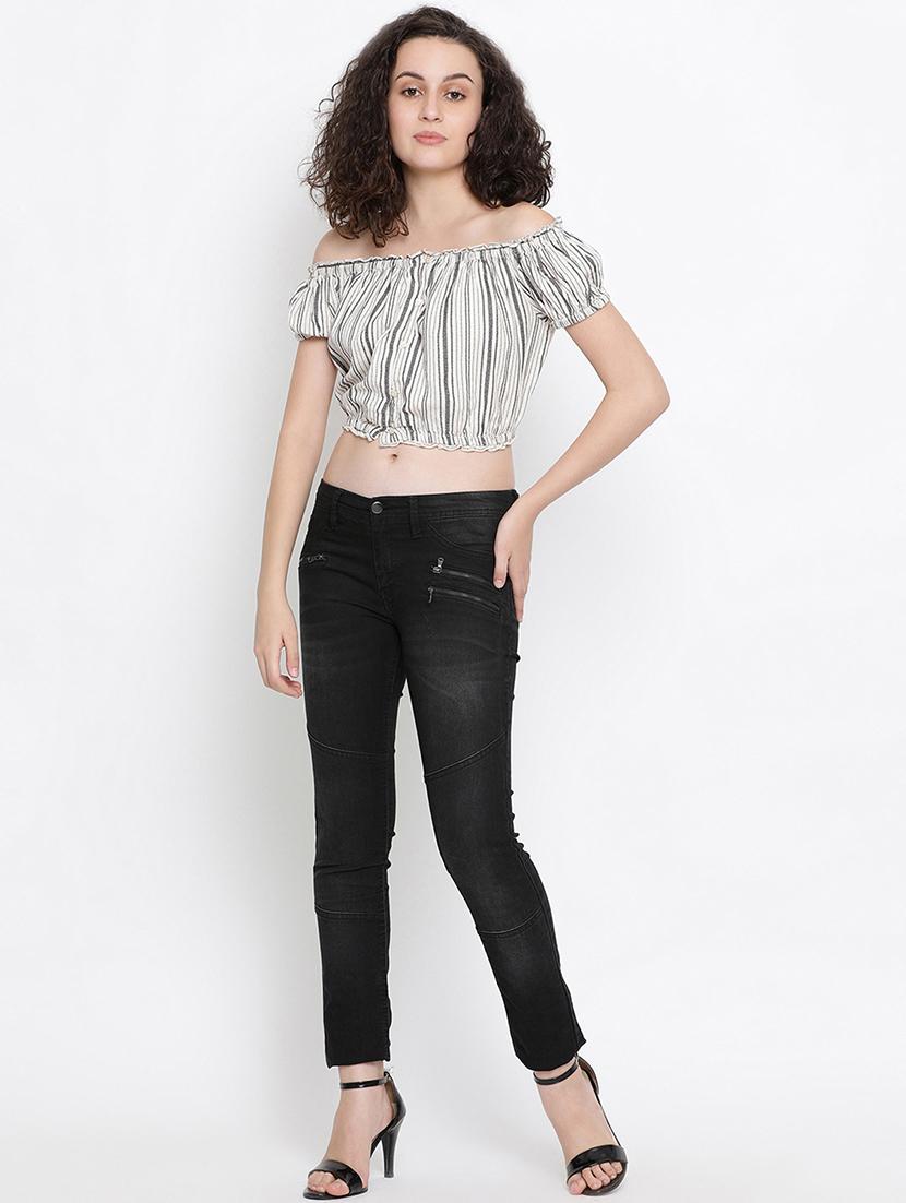 women's crop off shoulder top - 16406980 - Standard Image - 3
