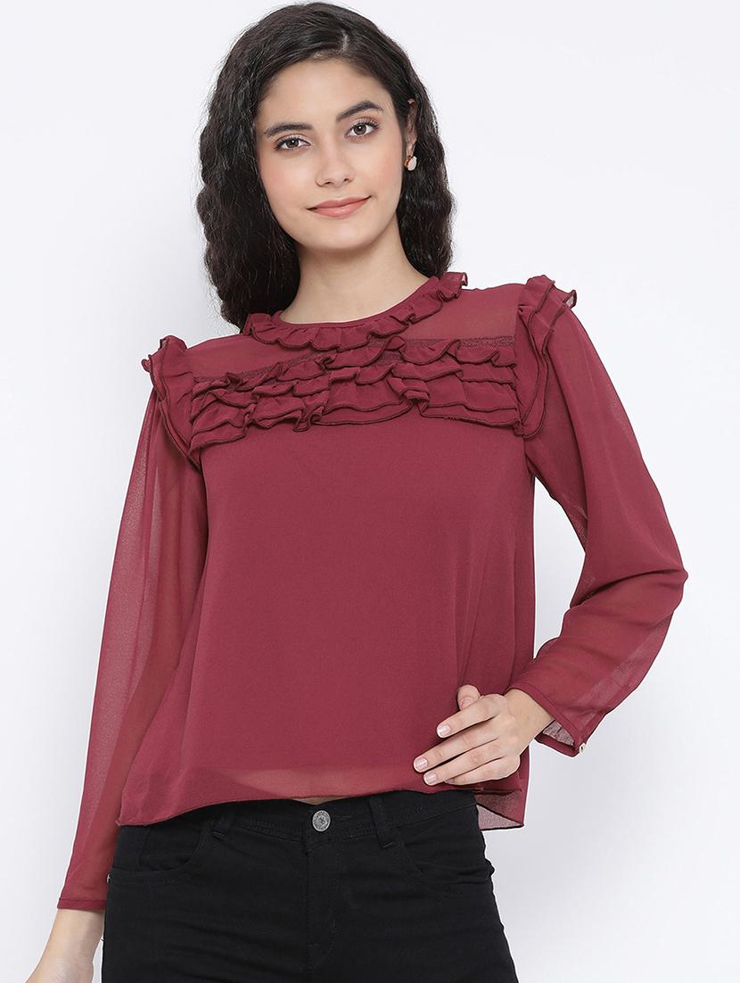 ruffle detail solid top - 16407002 - Zoom Image - 0