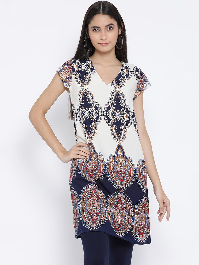 v-neck cap sleeved tunic - 16407015 -  Zoom Image - 0