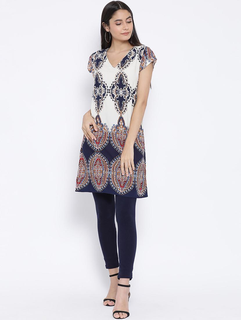 v-neck cap sleeved tunic - 16407015 - Standard Image - 3