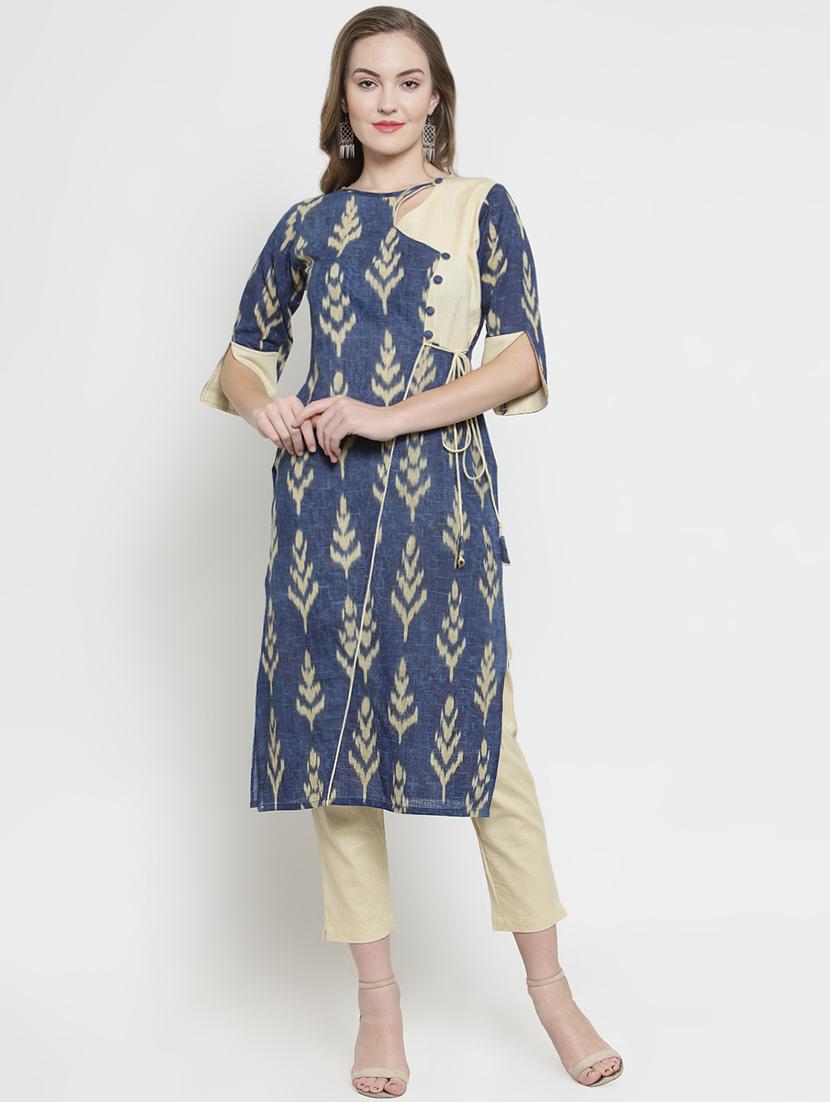 ikat kurta pant set - 16408162 -  Zoom Image - 0