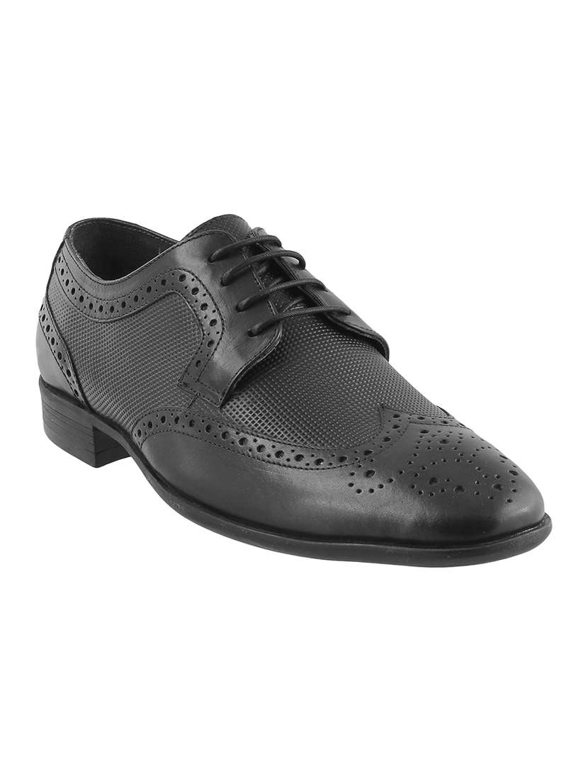 Buy online Metro Black Leather Lace-up Derbys from Formal Shoes
