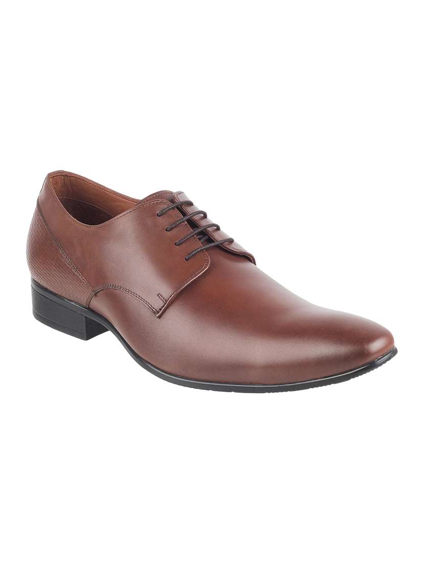 metro brown leather lace-up derbys