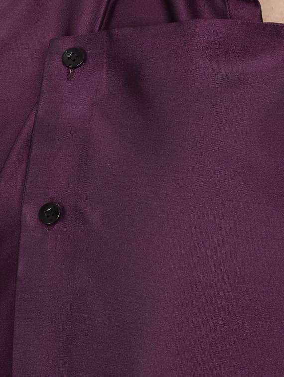 purple dupion long kurta - 16408984 -  Standard Image - 3