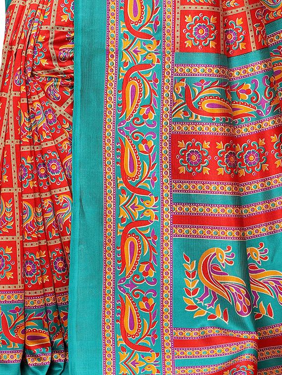 ethnic motifs printed mysore silk saree with blouse - 16410048 - Standard Image - 3