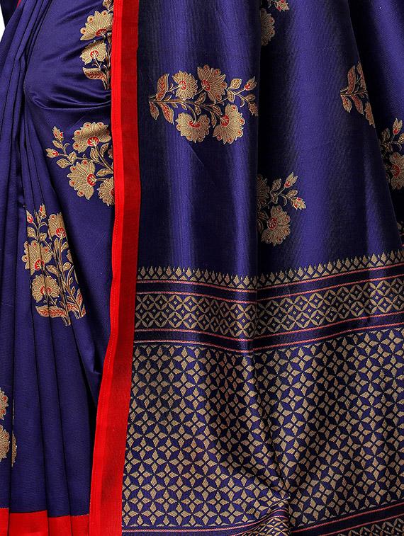 floral printed mysore silk saree with blouse - 16410049 - Standard Image - 3