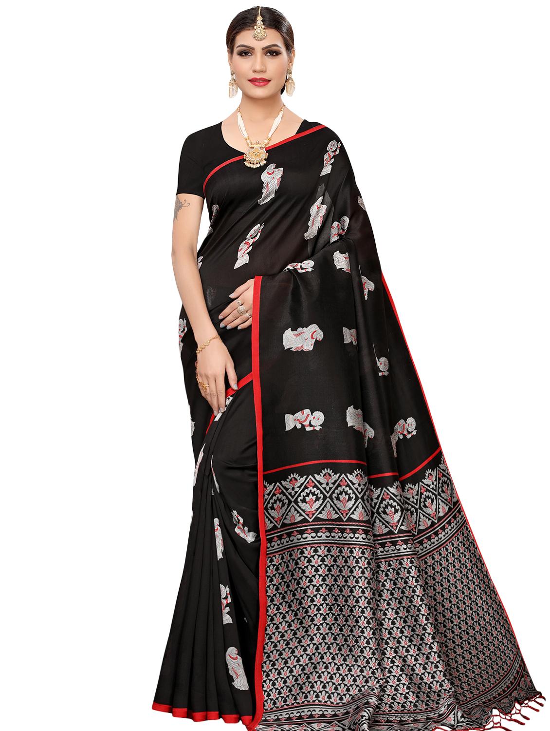 kalamkari printed mysore silk saree with blouse - 16410057 -  Zoom Image - 0
