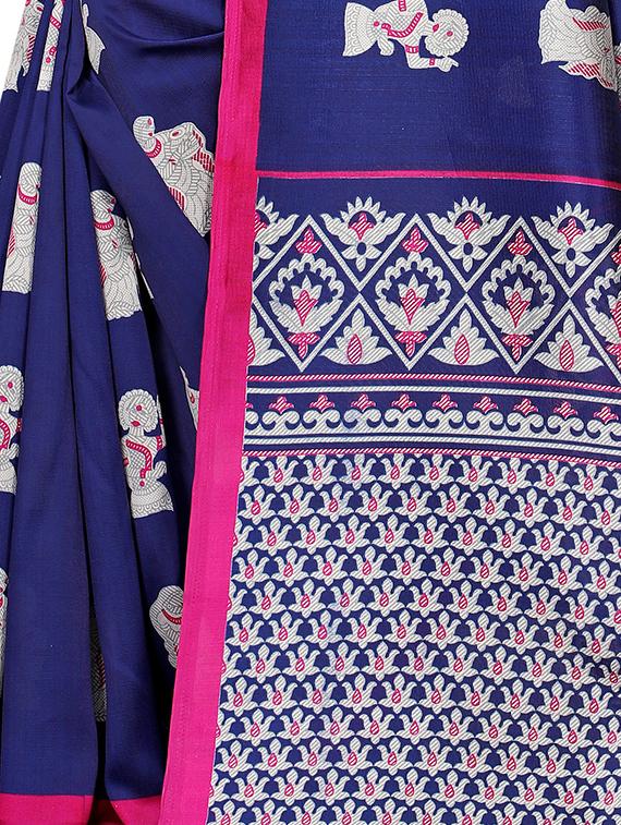 kalamkari printed mysore silk saree with blouse - 16410058 - Standard Image - 3