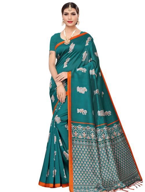 kalamkari printed mysore silk saree with blouse - 16410060 - Standard Image - 0