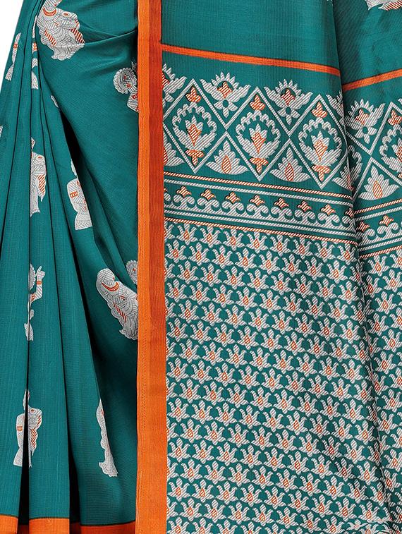 kalamkari printed mysore silk saree with blouse - 16410060 - Standard Image - 3