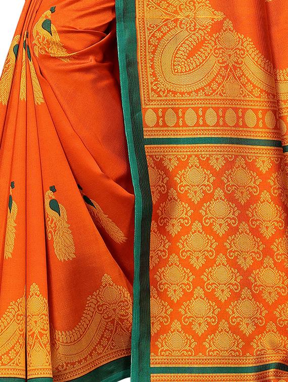kalamkari printed mysore silk saree with blouse - 16410067 - Standard Image - 3
