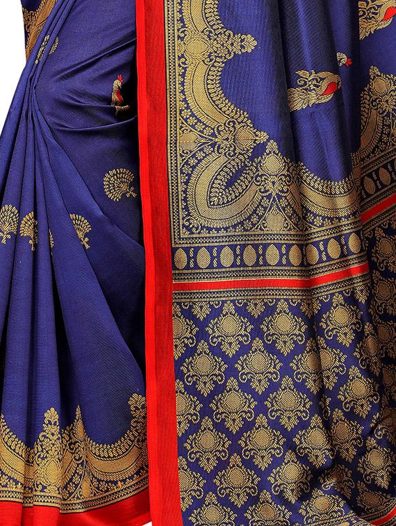 kalamkari printed mysore silk saree with blouse - 16410070 - Standard Image - 3